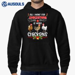 All I Want For Christmas Is More Chickens Santa Hat Lights Hoodie