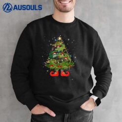 Alligators Christmas Tree Lights Funny Santa Hat Lover Sweatshirt