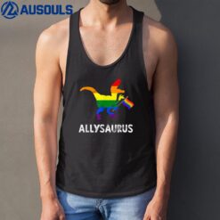 Allysaurus Trans Ally T Rex Dinosaur Gay Pride Parade LGBT Tank Top
