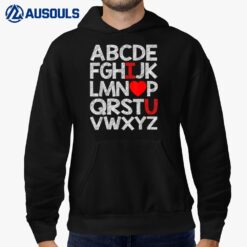 Alphabet ABC I Love You T Shirt Valentines Day Heart Gifts Hoodie