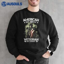 American By Birth Veteran By Choice Soldier USA Flag Vintage Sweatshirt