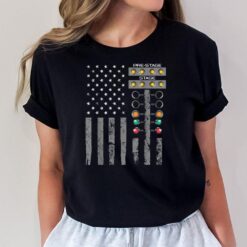 American Flag Drag Racing Strip Tree Light for Dragster T-Shirt