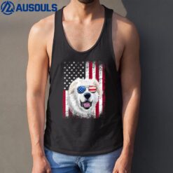 American Flag Patriotic Great Pyrenees Dog Lover 4th Of July Tank Top