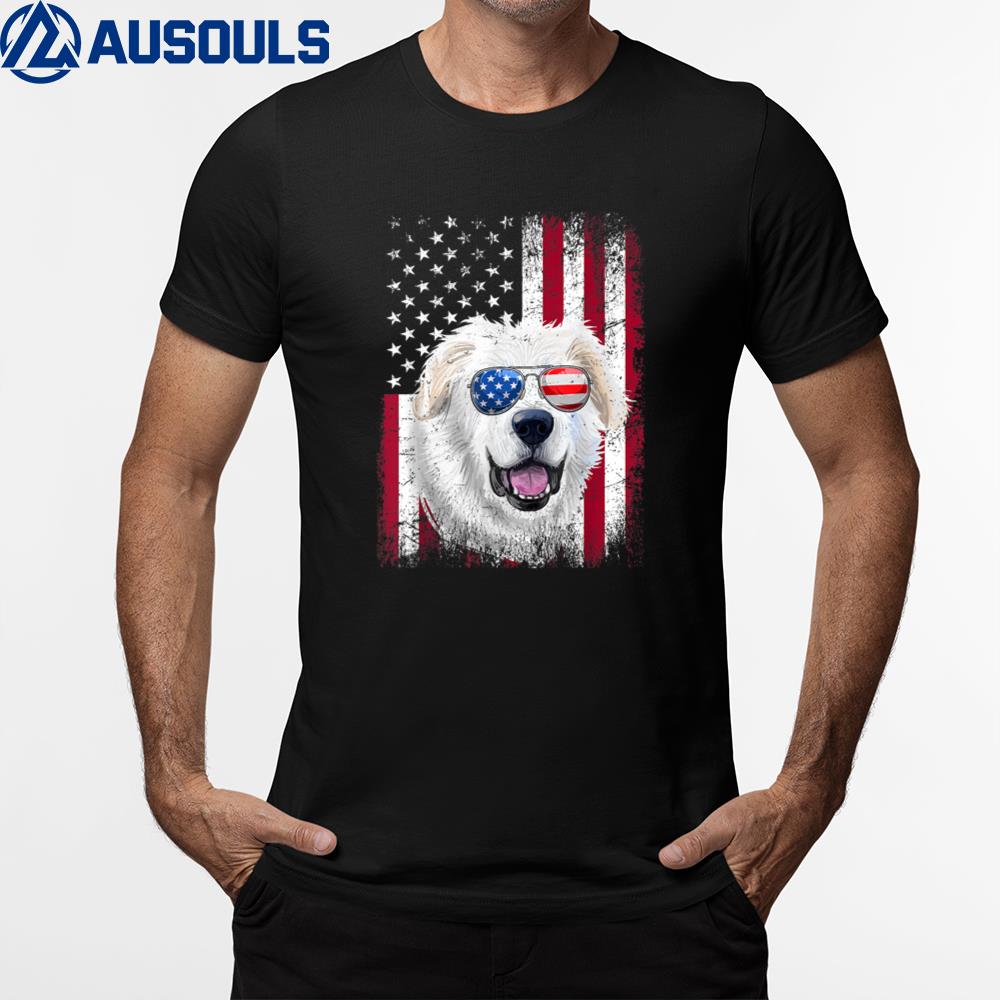 American Flag Patriotic Great Pyrenees Dog Lover 4th Of July T-Shirt Hoodie Sweatshirt For Men Women