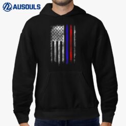 American Flag Red Blue Thin Line Apparel Firefighter Police Hoodie