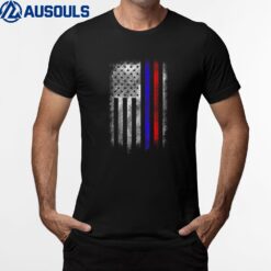 American Flag Red Blue Thin Line Apparel Firefighter Police T-Shirt