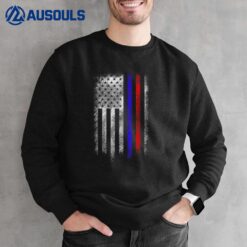 American Flag Red Blue Thin Line Firefighter Police Sweatshirt