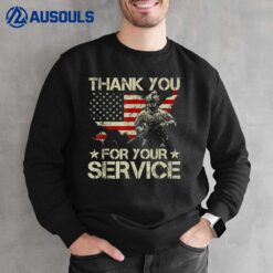 American Flag Veteran Day Thank You for Your Service Veteran Sweatshirt