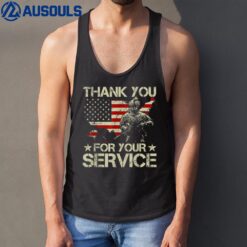 American Flag Veteran Day Thank You for Your Service Veteran Tank Top