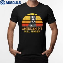 American Pit Bull Terrier Dog Lovers Sunset For Dad Mom Dad T-Shirt