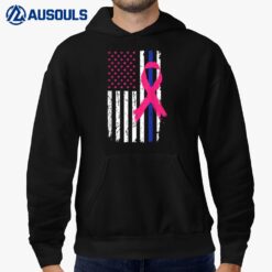 American Police Flag Cool Breast Cancer Awareness Hoodie