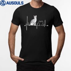 American Shorthair Cat Heartbeat EKG Cats Kitten Lovers T-Shirt