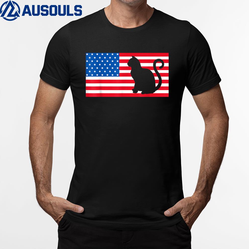 American Flag Cat 4th of July T - US Veterans Unisex T-Shirt