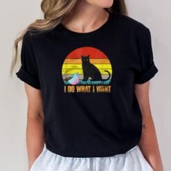 Animal Retro Lovers Gift I Do What I Want Cat T-Shirt