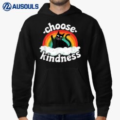 Anti Bullying Rainbow Peace Kind Hippie Cat Choose Kindness Hoodie