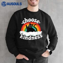 Anti Bullying Rainbow Peace Kind Hippie Cat Choose Kindness Sweatshirt