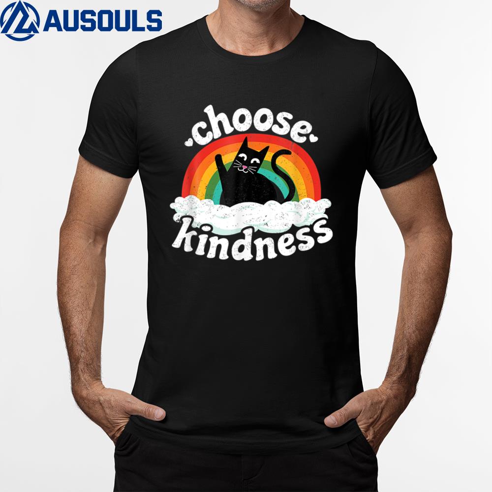 Anti Bullying Rainbow Peace Kind Hippie Cat Choose Kindness T-Shirt Hoodie Sweatshirt For Men Women