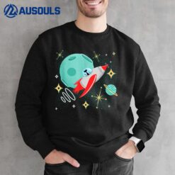 Atomic Rocket Cat Funny Mid-Century Cat Futuristic Spaceship Sweatshirt