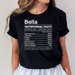 BELLA Nutrition Facts Funny Novelty Womens Custom Name T-Shirt