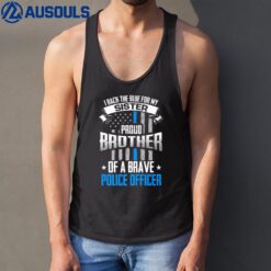 Back The Blue For My Sister Proud Brother of Police Officer Tank Top