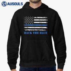 Back The Blue Thin Blue Line American Flag Police Support Hoodie