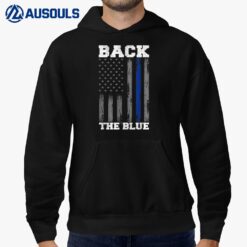 Back The Blue Thin Blue Line Police American Flag Men Hoodie