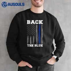Back The Blue Thin Blue Line Police American Flag Men Sweatshirt