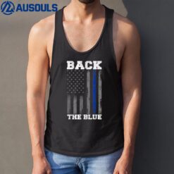 Back The Blue Thin Blue Line Police American Flag Men Tank Top