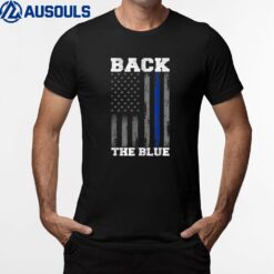 Back The Blue Thin Blue Line Police American Flag Men T-Shirt