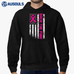 Back The Pink Ribbon US USA Flag Breast Cancer Awareness Hoodie