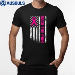 Back The Pink Ribbon US USA Flag Breast Cancer Awareness T-Shirt