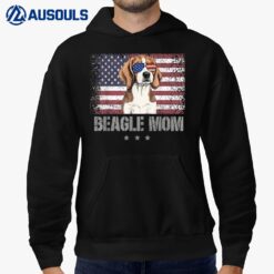 Beagle Mom Retro - USA 4th Of July Sunglass American Flag Hoodie