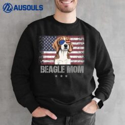 Beagle Mom Retro - USA 4th Of July Sunglass American Flag Sweatshirt