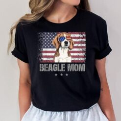 Beagle Mom Retro - USA 4th Of July Sunglass American Flag T-Shirt