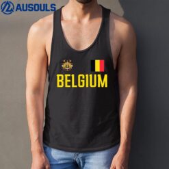 Belgium Flag Belgie Football Soccer Fan Men Women Kids Tank Top