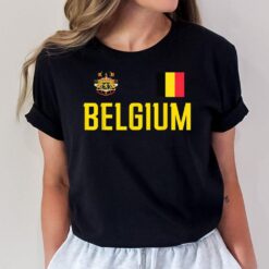 Belgium Flag Belgie Football Soccer Fan Men Women Kids T-Shirt