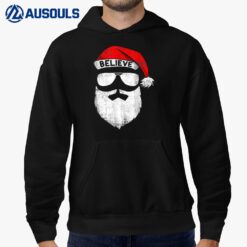 Believe Quote On Santa Hat Mustache Family Reunion Christmas Hoodie