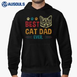 Best Cat Dad Ever  Vintage Retro Cat Dad Father Day Hoodie