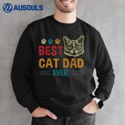 Best Cat Dad Ever  Vintage Retro Cat Dad Father Day Sweatshirt