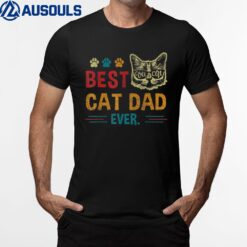 Best Cat Dad Ever  Vintage Retro Cat Dad Father Day T-Shirt