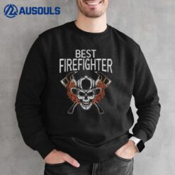 Best Firefighter Skull Fire Rescue Fireman Sweatshirt