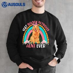 Best Golden Retriever Aunt Ever Cute Rainbow Flowers Dog Sweatshirt