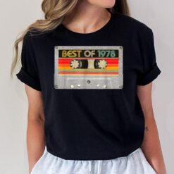 Best Of 1978 44th Birthday Gifts Cassette Tape Vintage T-Shirt