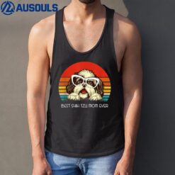 Best Shih Tzu Mom Ever Gift Vintage Dog Shih Tzu Mom Tank Top