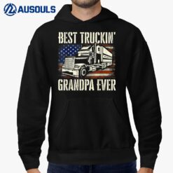 Best Truckin' Grandpa - Big Rig Semi Truck Driver Trucker Hoodie