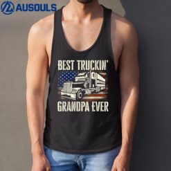 Best Truckin' Grandpa - Big Rig Semi Truck Driver Trucker Tank Top