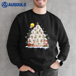 Bichon Frise Dog Lover Matching Santa Christmas Tree Sweatshirt