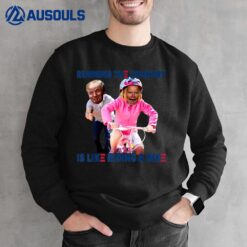 Biden Falls Off Bike Trump Funny Joe Biden Falling of bike Sweatshirt