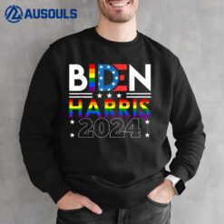 Biden Harris 2024 Rainbow Flag Gay Pride LGBT Democrat Sweatshirt