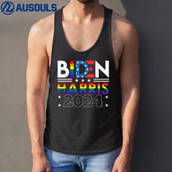 Biden Harris 2024 Rainbow Flag Gay Pride LGBT Democrat Tank Top